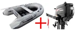 Bådsæt - 230 cm båd med 2.5 hk påhængsmotor - KOMPLET