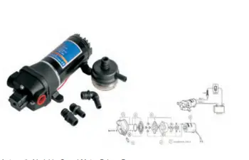 Vandpumpe til trykvand i båd (med pressostat)