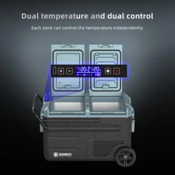 WEG45 (38 Liter) - Kompressor Køleboks DOBBELT Rum samt indb. batteri 12V 230V