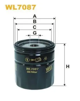 WL7087 WIX Oliefilter Volvo - Passer til Volvo Penta