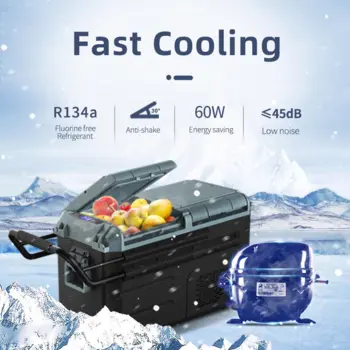 WEG 45 (38 Liter) - Kompressor Køleboks DOBBELT Rum samt indb. batteri 12V 230V Har fejl    SOLGT24/02