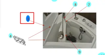 Ankerlåge med udskæring til anker // Jeanneau Merry Fisher 695 S2