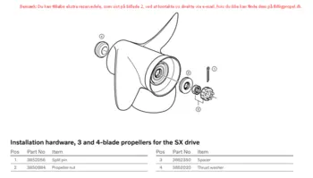 Volvo Penta SX 130-250 HK Aluminium 3 Blade