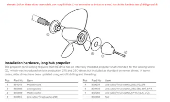 Volvo Penta 200-290 drev Langt nav Aluminium 3 Blade