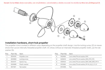 Volvo Penta 200-290 drev Kort nav Aluminium 3 Blade